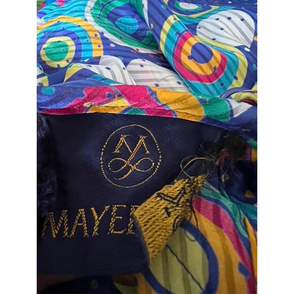 Vintage 80s Mayleek Polka Dot Design Secretary Handkerchief Dress Large - Picture 7 of 9